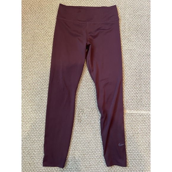 Nike Leggings Women's Medium Dri-Fit Maroon Burgundy - Picture 1 of 4